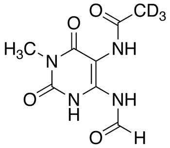 5-Acetyl-d3-amino-6-formylamino-3-methyluracil - Chemical structure and product image