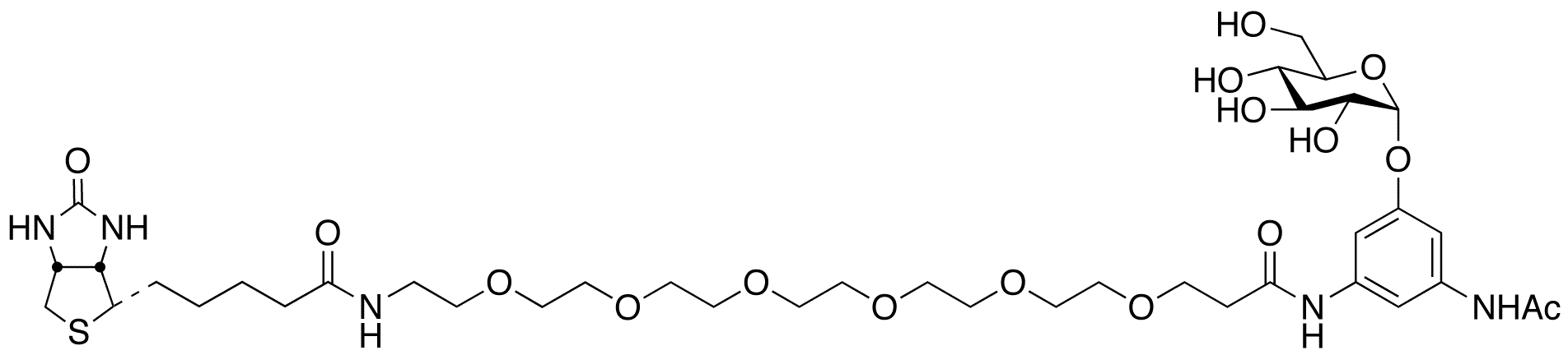 N-Acetyl-N-21-(biotinylamino)-4,7,10,13,16,19-hexaoxaheneicosanoyl-3,5-diaminophenol-alpha-glucoside - Chemical structure and product image