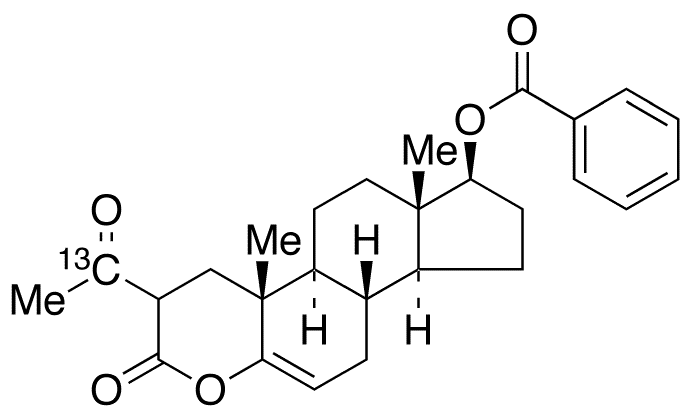 (17 Beta)-2-(Acetyl-13C)-17-(benzoyloxy)-4-oxaandrost-5-en-3-one - Chemical structure and product image