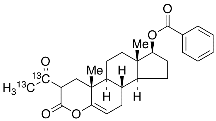(17 Beta)-2-(Acetyl-13C2)-17-(benzoyloxy)-4-oxaandrost-5-en-3-one - Chemical structure and product image