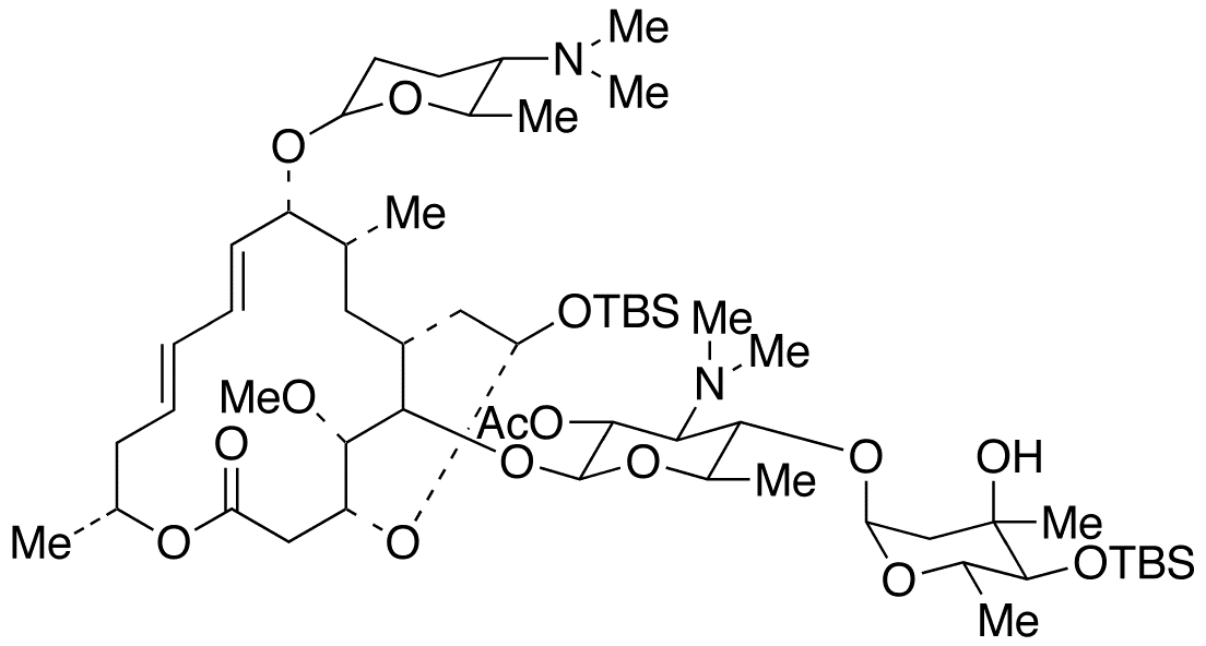 2-O-Acetyl-4-O-tert-butyldimethylsilylspiramycin I 3,18-(O-tert-Butyldimethylsilyl)acetal - Chemical structure and product image