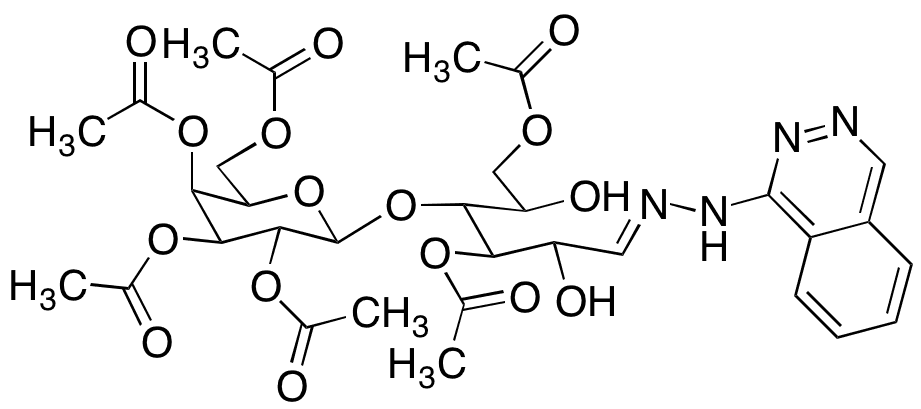 (2R,3S,4S,5R,6S)-2-(Acetoxymethyl)-6-(((E)-1,4-diacetoxy-2,5-dihydroxy-6-(2-(phthalazin-1-yl)hydrazono)hexan-3-yl)oxy)tetrahydro-2H-pyran-3,4,5-triyl Triacetate - Chemical structure and product image