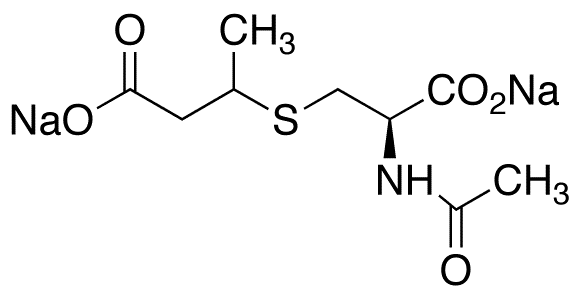 N-Acetyl-S-(3-carboxy-2-propyl)-L-cysteine Disodium Salt (Mixture of Diastereomers) - Chemical structure and product image