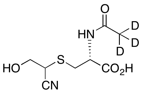 N-Acetyl-S-(1-cyano-2-hydroxyethyl)-L-cysteine-d3 - Chemical structure and product image