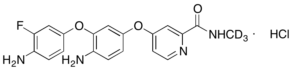 4-(4-Amino-3-(4-amino-3-fluorophenoxy)phenoxy)-N-methyl-d3-picolinamide Hydrochloride - Chemical structure and product image