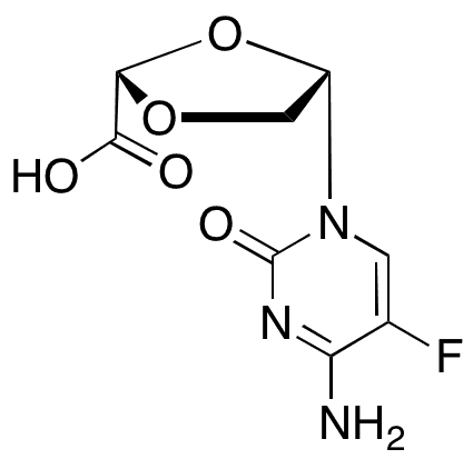 (2S,4S)-4-(4-Amino-5-fluoro-2-oxopyrimidin-1(2H)-yl)-1,3-dioxolane-2-carboxylic Acid - Chemical structure and product image