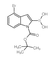 1-BOC-4-bromo-indole-2-boronic acid - Chemical structure and product image