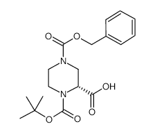 (R)-N-1-Boc-n-4-cbz-2-piperazine carboxylic acid - Chemical structure and product image