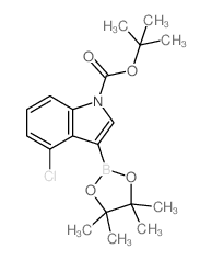 1-BOC-4-chloroindole-3-boronic acid, pinacol ester - Chemical structure and product image
