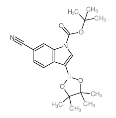 1-BOC-6-cyanoindole-3-boronic acid, pinacol ester - Chemical structure and product image