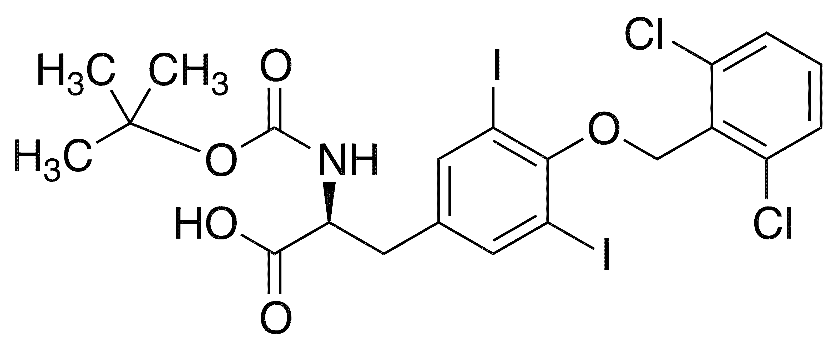 Boc-O-2’,6’-dichlorobenzyl-3,5-diiodo-L-tyrosine - Chemical structure and product image