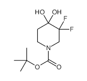 1-Boc-3, 3-difluoro-4,4-(dihydroxy)piperidine - Chemical structure and product image