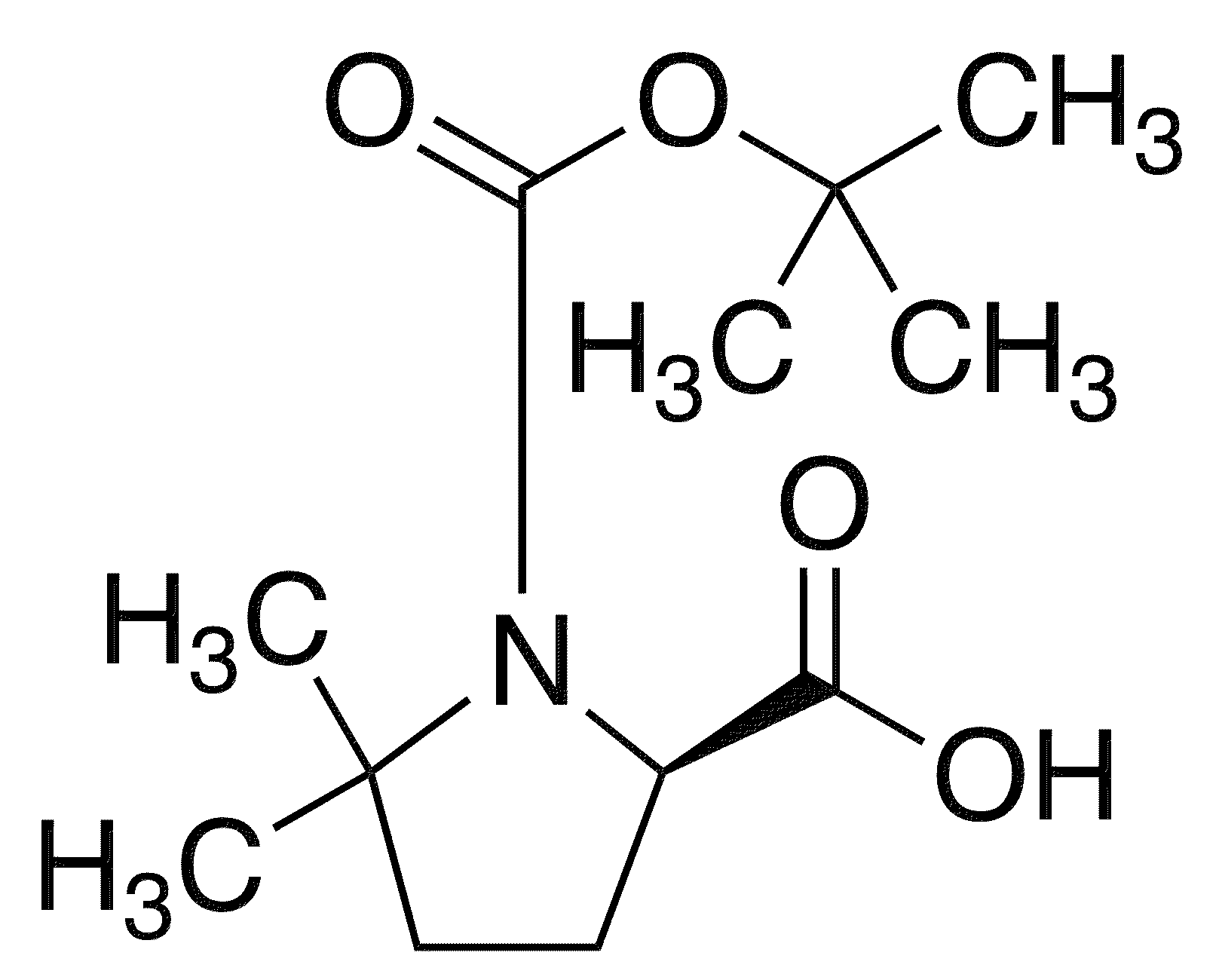 (R)-Boc-5,5-dimethyl-pyrrolidine-2-carboxylic acid - Chemical structure and product image