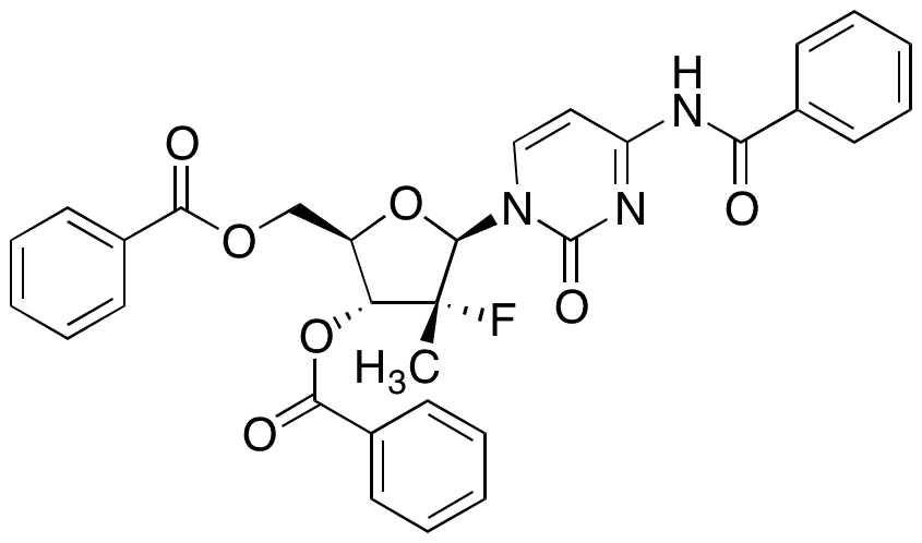 (2 R)-N-Benzoyl-2 -deoxy-2 -fluoro-2 -methyl-3 ,5 -dibenzoate Cytidine - Chemical structure and product image