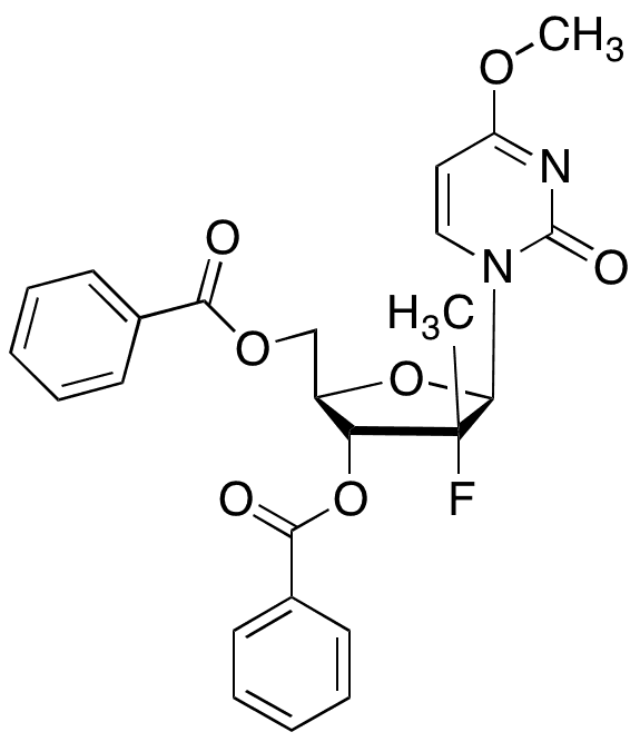 ((2R 3R 4R 5R)-3-(Benzoyloxy)-4-fluoro-5-(4-methoxy-2-oxopyrimidin-1(2H)-yl)-4-methyltetrahydrofuran-2-yl)methyl Benzoate - Chemical structure and product image