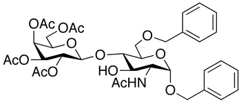 Benzyl 2-Acetamido-6-O-benzyl-4-(2 3 4 6-tetra-O-acetyl-beta-D-galactopyranosyl)-2-deoxy-alpha-D-glucopyranoside - Chemical structure and product image