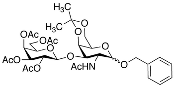 Benzyl 2-Acetamido-2-deoxy-4 6-O-isopropylidene-4-O-(2 3 4 6- tetra-O-acetyl-beta-D-galactopyranosyl)-D-galactopyranoside - Chemical structure and product image