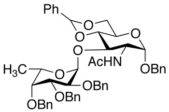Benzyl 2-Acetamido-2-deoxy-3-O-(2,3,4-tri-O-benzyl-α-L-fucopyranosyl)-4,6-benzylidene-α-D-glucopyranoside - Chemical structure and product image