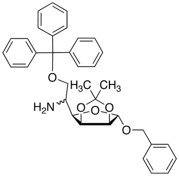 Benzyl 5-Amino-5-R S-deoxy-2 3-O-isopropylidene-6-O-trityl-alpha-D-glucofuranoside - Chemical structure and product image