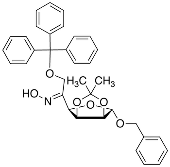 Benzyl 2 3-O-Isopropylidene-6-O-trityl-5-keto-alpha-D-mannofuranoside, 5-Oxime - Chemical structure and product image