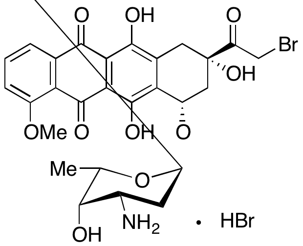 14-Bromo Daunorubicin Hydrobromide Salt (>75% by HPLC) - Chemical structure and product image