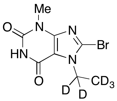 8-Bromo-7-ethyl-3,7-dihydro-3-methyl-1H-purine-2,6-dione-d5 - Chemical structure and product image