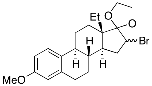 16-Bromo-13-ethyl-3-methoxygona-1,3,5(10)-trien-17-one Cyclic 1,2-Ethanediyl Acetal - Chemical structure and product image
