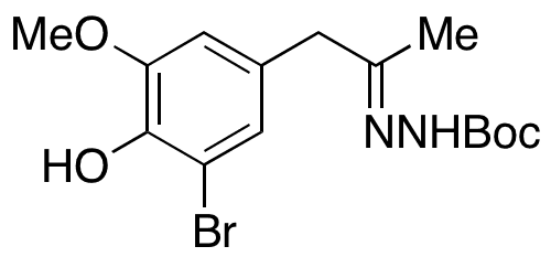 2-(1-(3-Bromo-4-hydroxy-5-methoxyphenyl)propan-2-ylidene)hydrazinecarboxylic Acid tert-Butyl Ester - Chemical structure and product image