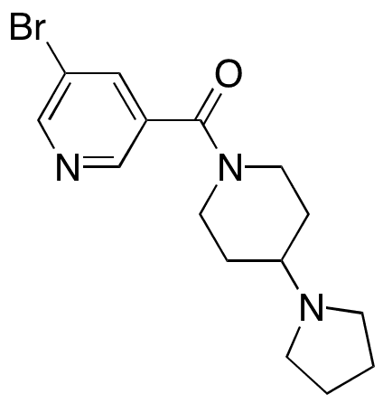 (5-Bromopyridin-3-yl)(4-(pyrrolidin-1-yl)piperidin-1-yl)methanone - Chemical structure and product image