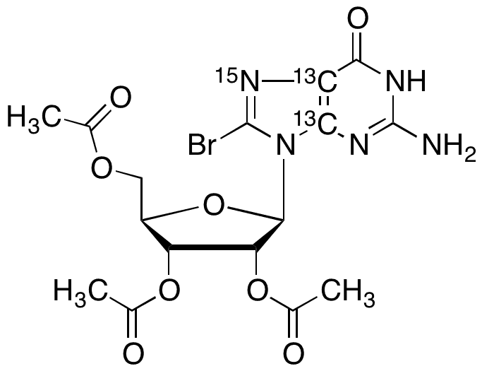 8-Bromo-2,3,5-tri-O-acetylguanosine-13C2,15N - Chemical structure and product image