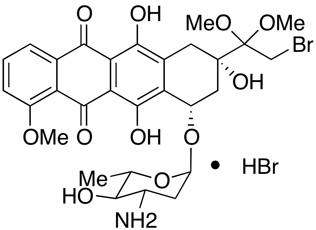 14-Bromo Ketal 4-epi-Daunorubicin Hydrobromide - Chemical structure and product image