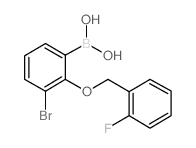 3-Bromo-2-(2-fluorobenzyloxy)phenylboronic acid - Chemical structure and product image