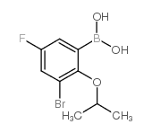 3-Bromo-5-fluoro-2-isopropoxyphenylboronic acid - Chemical structure and product image