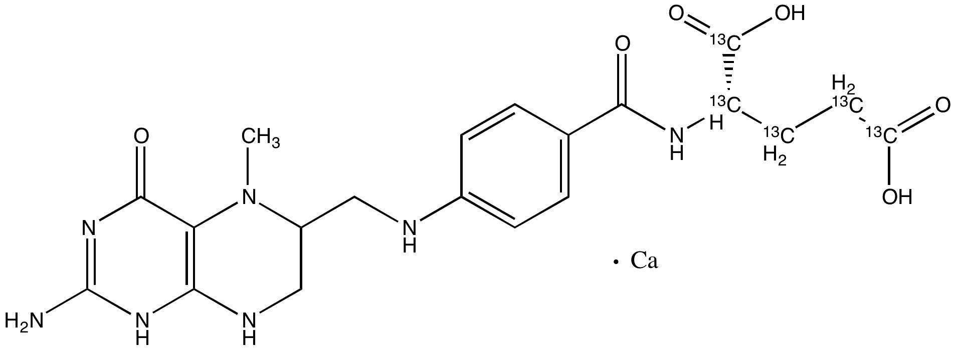 Calcium N5-Methyltetrahydrofolate-13C5 - Chemical structure and product image