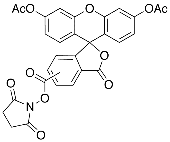 5(6)-Carboxyfluorescein 3’,6’-Diacetate N-Succinimidyl Ester - Chemical structure and product image