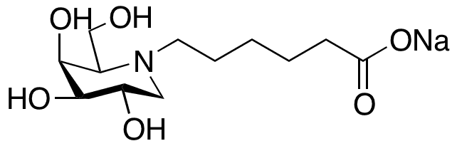 N-5-Carboxypentyl-1-deoxygalactonojirimycin Sodium Salt - Chemical structure and product image