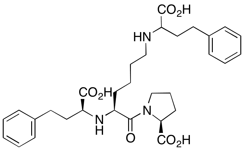 N-(1-Carboxy-3-phenylpropyl)-S-lisinopril (Mixture of diastereomers) - Chemical structure and product image