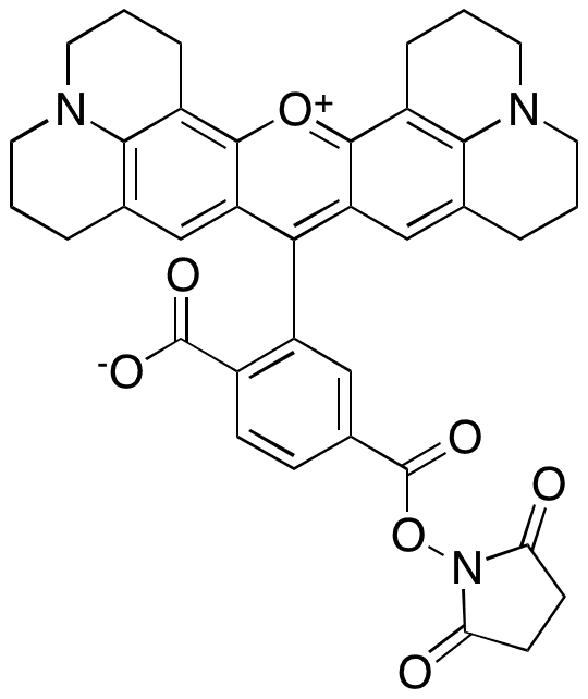 6-Carboxy-X-rhodamine N-succinimidyl ester - Chemical structure and product image
