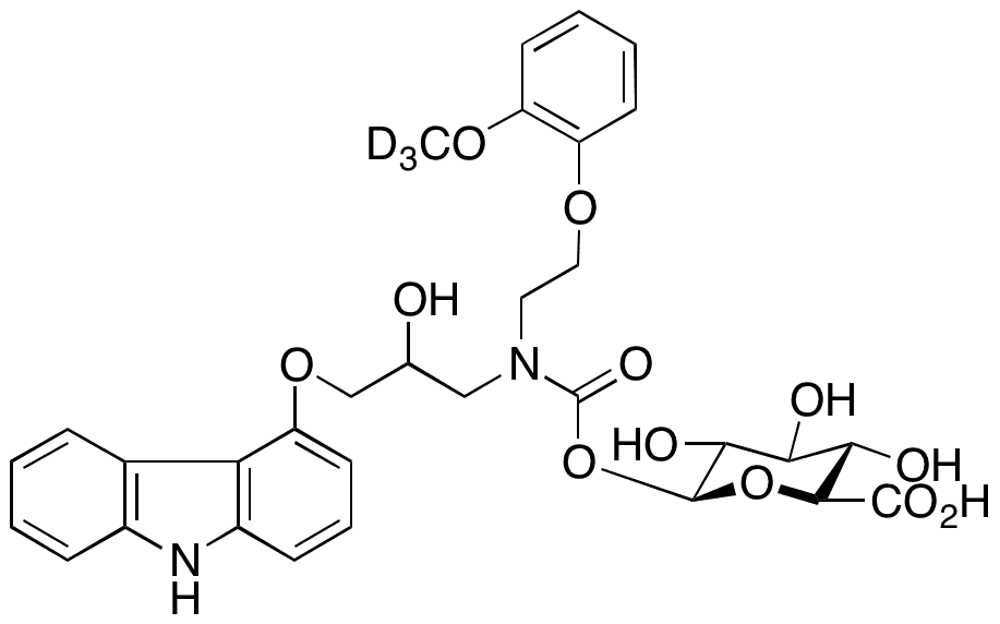 Carvedilol-d3 N’-Carbamate β-D-Glucopyranuronic Acid - Chemical structure and product image