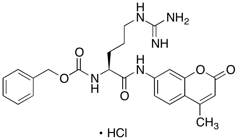 N-alpha-CBZ-L-Arginine 7-Amido-4-methylcoumarin Hydrochloride - Chemical structure and product image