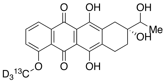 7-Deoxy Daunorubicinol Aglycone-13C,D3 (Mixture of Diastereomers) - Chemical structure and product image