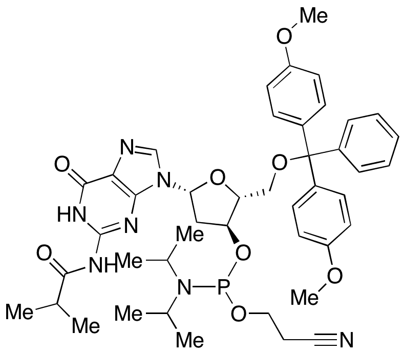 2-Deoxy-5-O-DMT-N2-isobutyrylguanosine 3-CE Phosphoramidite - Chemical structure and product image