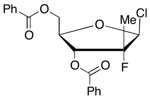 (2R)-2-Deoxy-2-fluoro-2-methyl-beta-D-erythro-pentofuranosyl Chloride 3,5-Dibenzoate - Chemical structure and product image