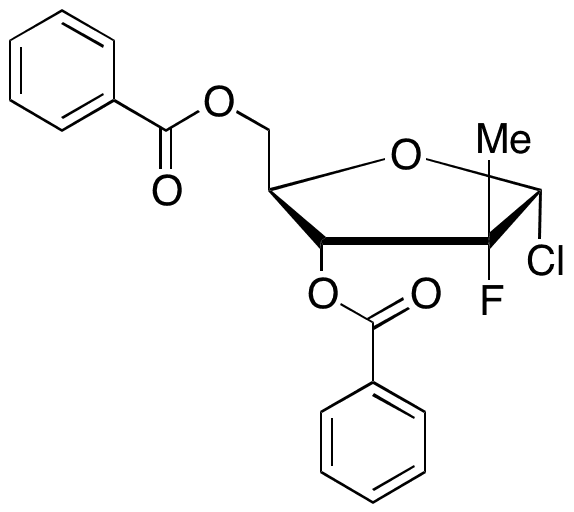 (2R)-2-Deoxy-2-fluoro-2-methyl-alpha-D-erythro-pentofuranosyl Chloride 3,5-Dibenzoate - Chemical structure and product image