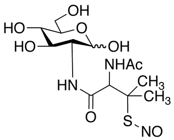 N-(2-Deoxy-alpha,beta-D-glucopyranosyl)-S-nitroso-N-acetyl-D,L-penicillamine - Chemical structure and product image