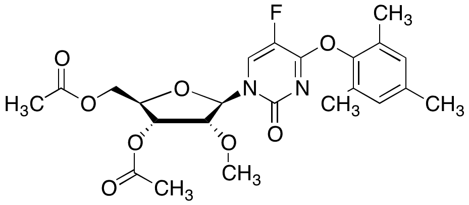 3,5-Di-O-acetyl-5-fluoro-O4-(2,4,6-trimethylphenyl)-2-O-methyluridine - Chemical structure and product image