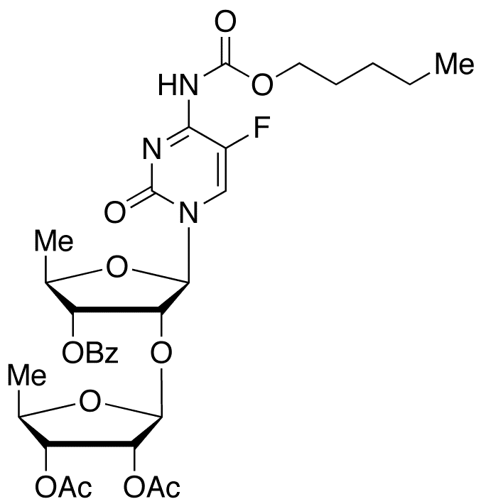 2-O-(5-Deoxy-2,3-diacetyl-beta-D-ribofuranosyl) Capecitabine 3-O-Benzoate - Chemical structure and product image