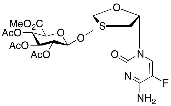 Emtricitabine 2,3,4,6-Tetra-O-acetyl-β-D-glucuronide Methyl Ester - Chemical structure and product image