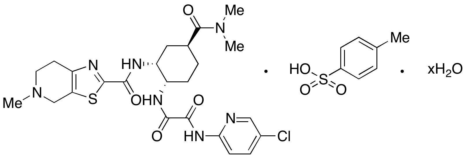 Edoxaban Tosylate Monohydrate - Chemical structure and product image