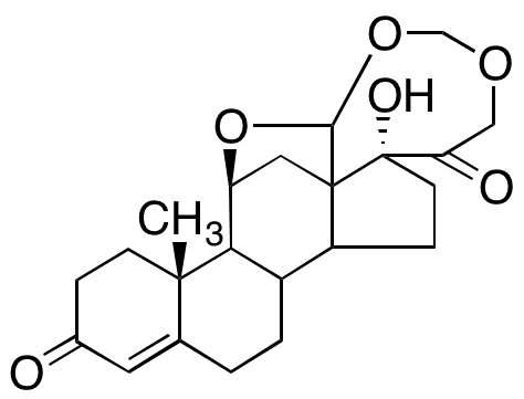 11β,18-Epoxy-17-hydroxy-18,21-(methylenedioxy)-pregn-4-ene-3,20-dione - Chemical structure and product image
